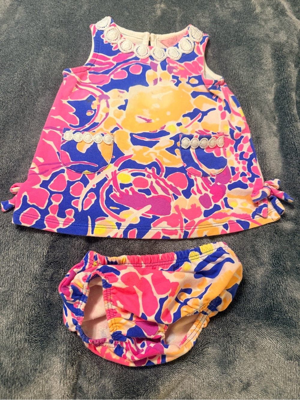 Lilly Pulitzer Pink Blue White Baby Dress